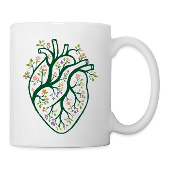 Mother Earth's Love： A Botanical Heart - Coffee/Tea Mug - white - Right