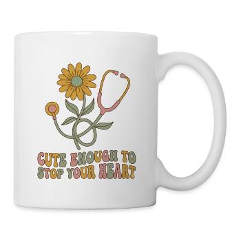 Blooming Heartbeat Stethoscope - Coffee/Tea Mug - white - Right
