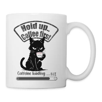 Coffee First Cat Loading - Coffee/Tea Mug - white - Right
