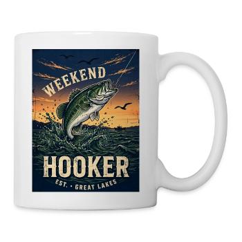 Weekend Hooker Angling Great Lakes - Coffee/Tea Mug - white - Right
