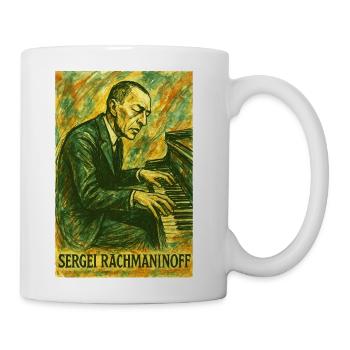 Rachmaninoff at the Piano - Coffee/Tea Mug - white - Right