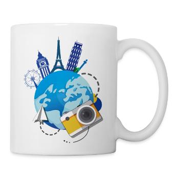 Globe Travel Montage - Coffee/Tea Mug - white - Right