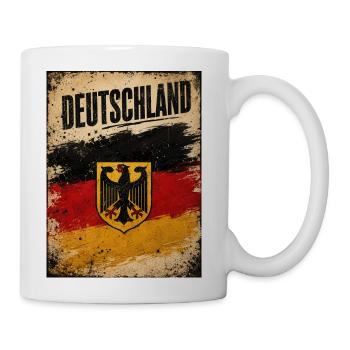 Deutschland German Eagle Black Red Gold Design - Coffee/Tea Mug - white - Right