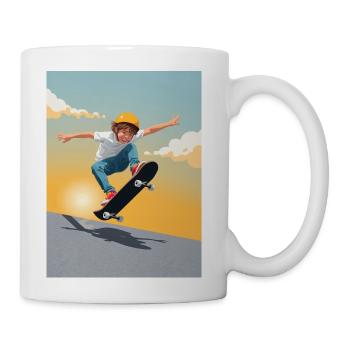 Sunset Kickflip Kid - Coffee/Tea Mug - white - Right