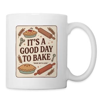 It's a Good Day to Bake Vintage Baking Lover Pie  - Coffee/Tea Mug - white - Right