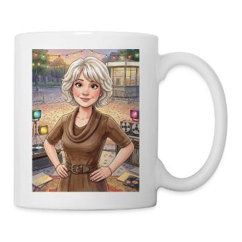 Retro Disco Night Under String Lights - Coffee/Tea Mug - white - Right