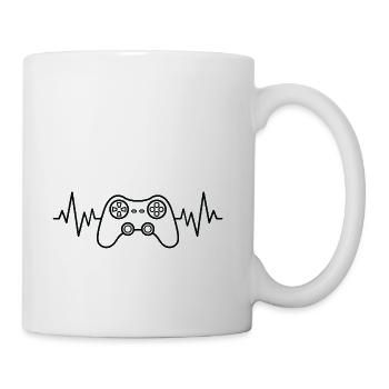 Game Controller Heartbeat - Coffee/Tea Mug - white - Right