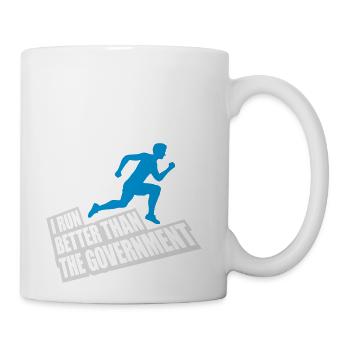 run better than government - Coffee/Tea Mug - white - Right
