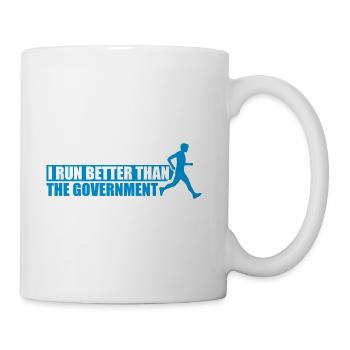 run better than government - Coffee/Tea Mug - white - Right