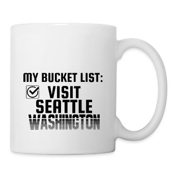 Seattle Washington Bucket List Home Town - Coffee/Tea Mug - white - Right