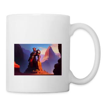 Khorne statue in the depths of the grand canyon - Coffee/Tea Mug - white - Right