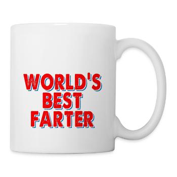 World s Best Farter Funny Father s Day - Coffee/Tea Mug - white - Right