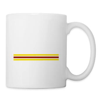 Bold Stripes on Black with White Arc - Coffee/Tea Mug - white - Right