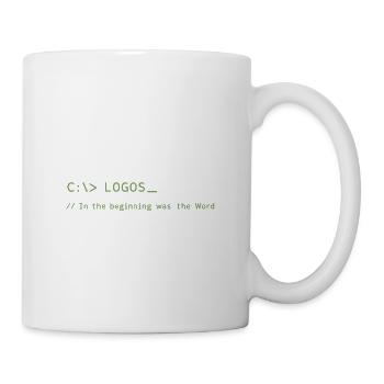 Logos John 1:1 Tech Christian Programmer - Coffee/Tea Mug - white - Right