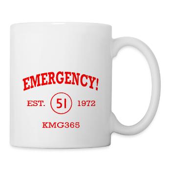 EMERGENCY Athletic Distressed Logo - Coffee/Tea Mug - white - Right