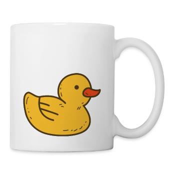 Illustrated Yellow Rubber Ducky - Coffee/Tea Mug - white - Right