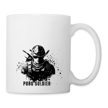 Pubg soldier cool black and white design - Coffee/Tea Mug - white - Right