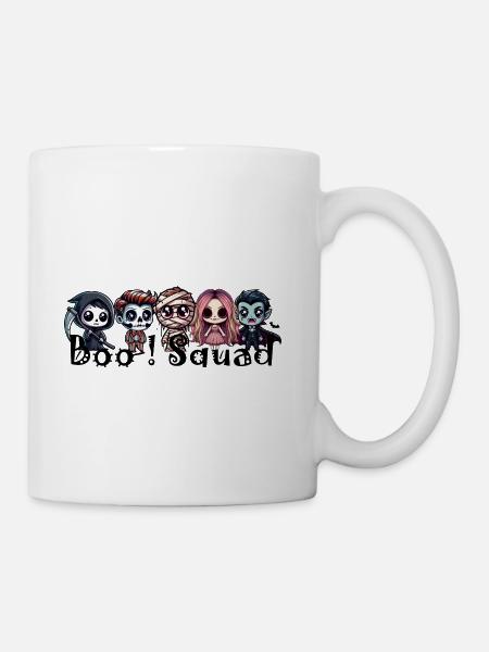 Boo-Squad-Cute-Chibi-Gothic-Style-Halloween-Art - Coffee/Tea Mug - white