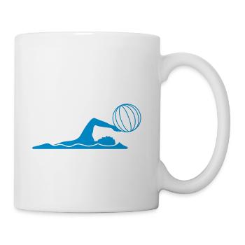 ball play throw volleyball swim swimmer club team - Coffee/Tea Mug - white - Right