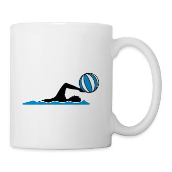 ball play throw volleyball swim swimmer club team - Coffee/Tea Mug - white - Right