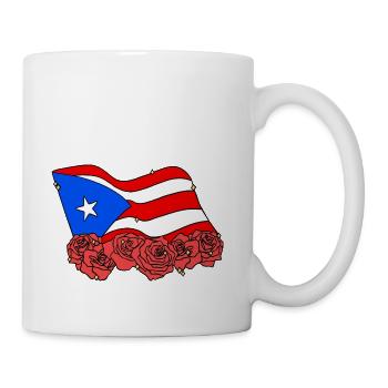 PR Flag Flower Rose Puerto Rico - Coffee/Tea Mug - white - Right