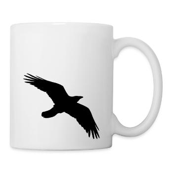 Bird Crow Raven - Coffee/Tea Mug - white - Right
