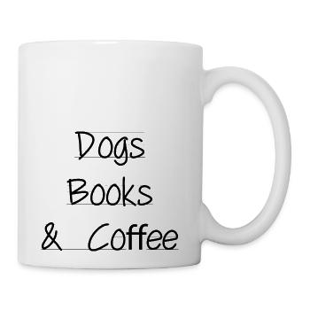 Dogs Books Coffee Dog Lover Book Lover Coffee - Coffee/Tea Mug - white - Right