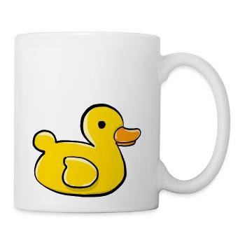 Rubber Ducky Bath Toy - Coffee/Tea Mug - white - Right