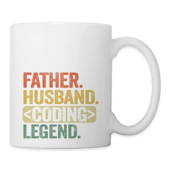 Father Husband Coding Legend Father s Day Web - Coffee/Tea Mug - white - Right
