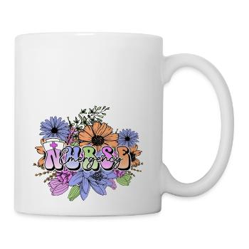 Emergency Nurse flowers - Coffee/Tea Mug - white - Right