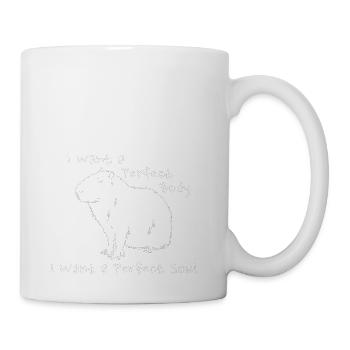 Capybara i want a perfect body - Coffee/Tea Mug - white - Right
