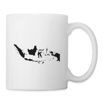 Indonesia Map in Black - Coffee/Tea Mug - white - Right