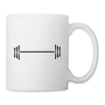 Chrome Barbell Line Art - Coffee/Tea Mug - white - Right
