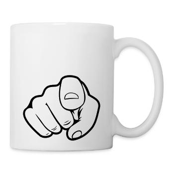 Finger point hand - Coffee/Tea Mug - white - Right