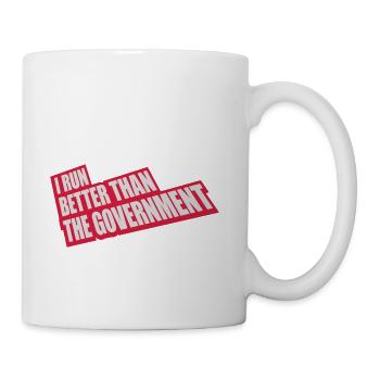 run better than government - Coffee/Tea Mug - white - Right
