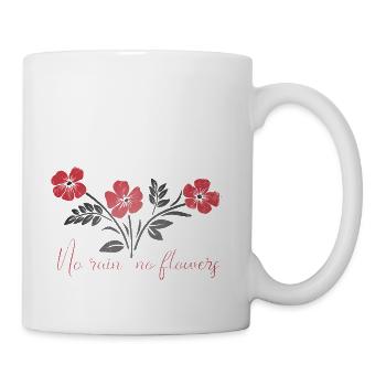 No rain no flowers, wildflowers cutting file for - Coffee/Tea Mug - white - Right