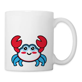 Red, White, and Blue Happy Crab - Coffee/Tea Mug - white - Right