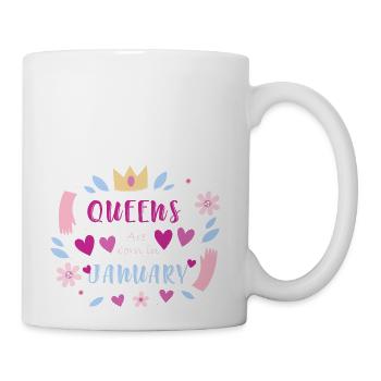 Queen are born in January - Coffee/Tea Mug - white - Right
