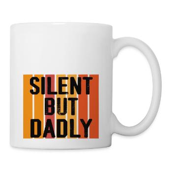 Silent but Dadly Father s Day - Coffee/Tea Mug - white - Right