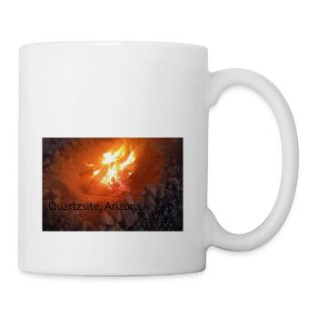 Lit Campfire in Quartzsite - Coffee/Tea Mug - white - Right