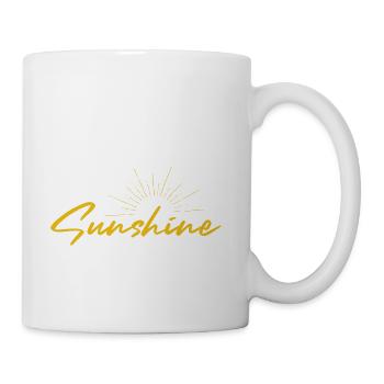 Radiant Sunshine Script on Elegant Black - Coffee/Tea Mug - white - Right