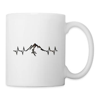 Runner On Mountain Heartbeat - Coffee/Tea Mug - white - Right