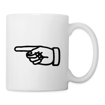 index finger left - Coffee/Tea Mug - white - Right