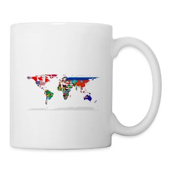 Flag Map Of The World - Coffee/Tea Mug - white - Right