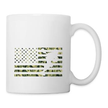 American Camo Flag Lacrosse American Flag Camo - Coffee/Tea Mug - white - Right