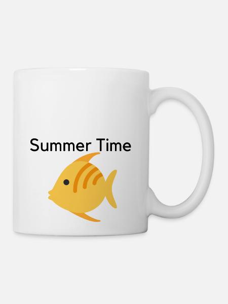 Summer time yellow fish - Coffee/Tea Mug - white