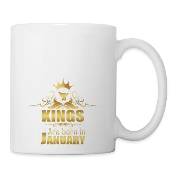 Kings are born in January - Coffee/Tea Mug - white - Right