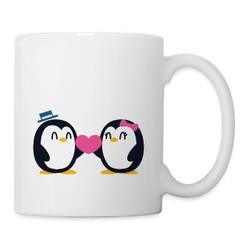 Sweet penguins lover design - Coffee/Tea Mug - white - Right