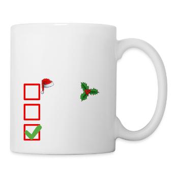 Nice Naughty Meh Funny Christmas List Holiday - Coffee/Tea Mug - white - Right