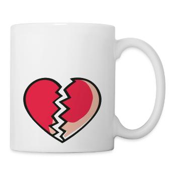 Broken Heart Vector Design 3 Colors - Coffee/Tea Mug - white - Right